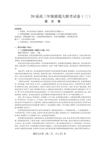 河南省2020届高三年级猜题大联考（三）语文（含答案）