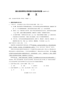 浙江省绍兴市高考科目考试适应性试卷(一模)语文试题(2020年4月) （含答案）