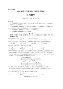 2020届高中毕业班第一次适应性测试试卷-文数 （含答案）