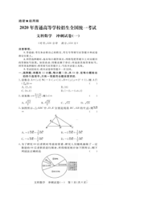 2020年普通高等学校招生全国统一考试冲刺试卷一 数学(文数)卷（含答案）