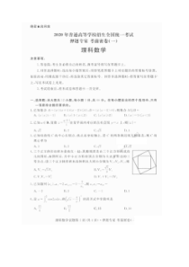 2020年普通高等学校招生全国统一考试押题专家考前密卷 数学(理数)卷（含答案）