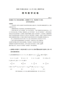 2020年湖北省高三4月线上调研考试 数学(理数)卷（含答案）