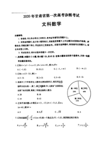 2020年甘肃省第一次高考诊断考试 数学(文数)卷（含答案）