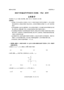 五岳金太阳2020年普通高等学校招生全国统一考试4月联考 数学(文数)卷（含答案）