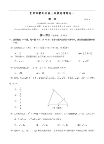 北京市朝阳区2020届高三下学期学业水平等级性考试练习（一模）数学（含答案）