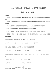 宁夏银川九中、石嘴山三中、平罗中学三校2020届高三下学期联考 数学（理）（含答案）