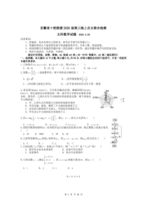 安徽省十校联盟2020届高三线上自主联合检测 数学（文）试题（含答案）