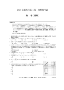 广西北海市2020届高三第一次模拟考试数学（理）试题（含答案）)