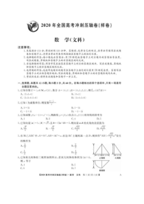 明师2020年全国高考冲刺压轴卷文数-新课标全国1卷（含解析）