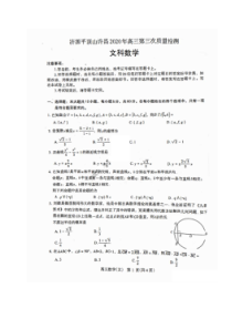 河南济源平顶山许昌2020年高三第三次质量检测 数学(文数)卷（含答案）
