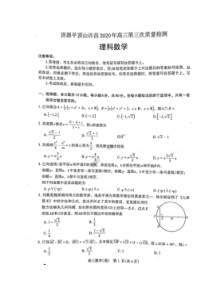 河南济源平顶山许昌2020年高三第三次质量检测 数学(理数)卷（含答案）