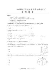 河南省2020届高三年级猜题大联考（三）文科数学（含答案）