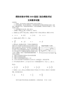 湖南省邵阳市重点学校2020届高三综合模拟考试 数学（文 （含答案）