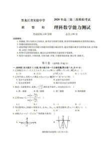 黑龙江省实验中学2020年第三次模拟考试 数学(理数)卷（含答案）