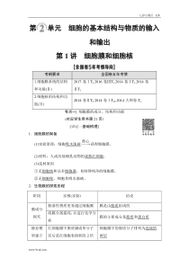高考生物一轮复习： 必修1 第2单元 第1讲 细胞膜和细胞核（含答案解析）