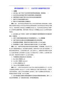 高考生物一轮课时跟踪检测（十一） 光合作用与细胞呼吸的关系 Word版含解析