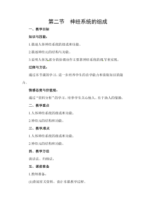2.第二节《神经系统的组成》教案设计-七年级生物下册【人教版】