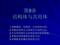 C语言电子教案第9章__结构体与共用体课件