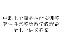 中职电子商务技能实训整套课件完整版教学教程最全电子讲义教案