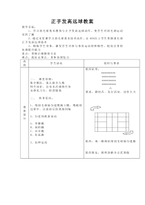 《正手发高远球》教学设计2-九年级体育与健康【人教版】