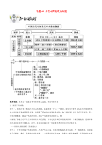 高考历史一轮冲刺专题01古代中国的政治制度 突破 含解析
