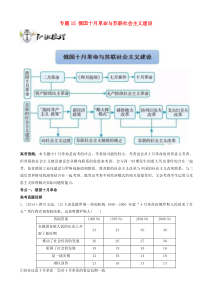 高考历史一轮冲刺专题15俄国十月革命与苏联社会主义建设 突破 含解析