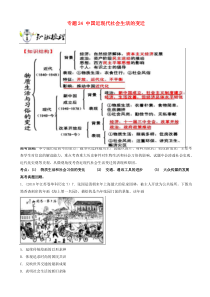 高考历史一轮冲刺专题24中国近现代社会生活的变迁 突破 含解析