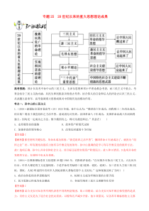 高考历史一轮冲刺专题2520世纪以来的重大思想理论成果 突破 含解析
