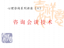 心理咨询系列讲座之六：咨询会谈技术课件