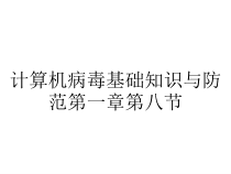 计算机病毒基础知识与防范第一章第八节课件