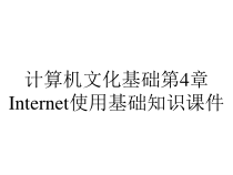计算机文化基础第4章Internet使用基础知识课件