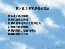 《计算机网络安全课件》第六章计算机病毒的防治