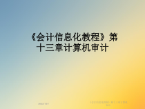 《会计信息化教程》第十三章计算机审计课件