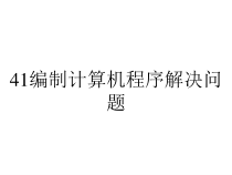 41编制计算机程序解决问题课件