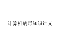 计算机病毒知识讲义课件