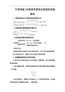 高考总复习生物练习：专项突破 生物变异原因及类型的实验探究 Word版含解析