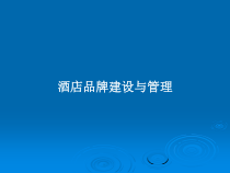 酒店品牌建设与管理教案课件
