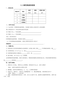 《5.2 探究物质的密度》导学评价-八年级物理上册【粤沪版】