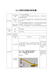 《11.2 怎样比较做功的快慢》教学设计1-九年级物理上册【粤沪版】