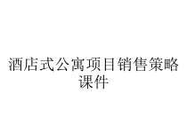 酒店式公寓项目销售策略课件