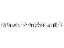 酒店调研分析(最终版)课件