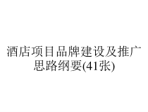 酒店项目品牌建设及推广思路纲要(41张)课件