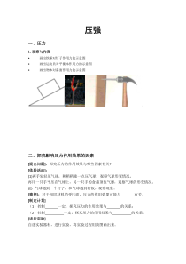 《一、压强》学案-八年级物理下册【苏科版】