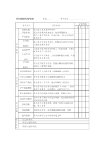 《二、学生实验：组装电路》学生课堂学习评价表-九年级物理全册【北师大版】
