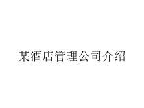 某酒店管理公司介绍课件