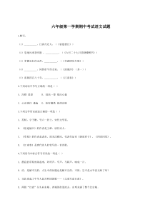 上海市闵行区六年级语文上册期中试卷+答案