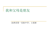 《我和父母是朋友》PPT课件 (3)-九年级心理健康【辽师大版】