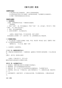 《集中注意》教案-九年级心理健康【沈阳版】