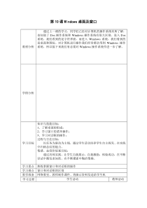 第10课《Windows桌面及窗口》教学设计2-七年级上册信息技术【川教版】