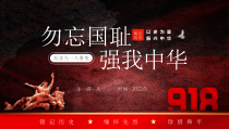 《九一八：勿忘国耻强我中华》主题班会课件